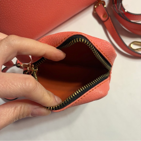 NWT Gianni Chiarini Camelia Pink Leather Dome Bag Satchel W/ Pouch Made in Italy - Picture 12 of 16